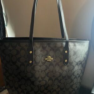 Coach Dark Brown Signature Tote